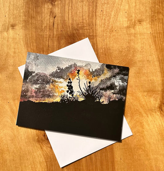 Yucca Sunset Silouette Notecard